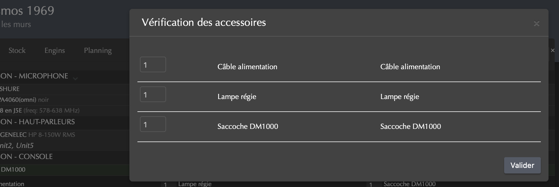 Aperçu de la vérification d'accessoires